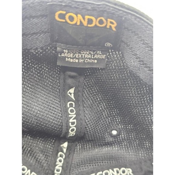 Condor Tactical Hat Cap Flexfit Size L-XL Black Hook N Loop Patch Back /Top - Picture 9 of 10